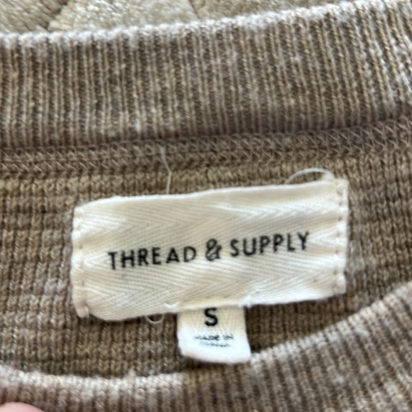 Thread & Supply Crewneck Sweater Brown Sugar Size S - Picture 3 of 4